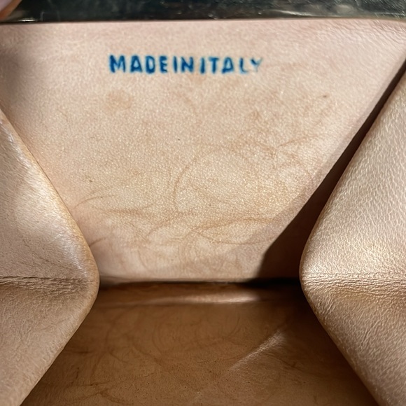 Vintage Leather Teal Mini kiss lock wallet. Made in Italy. - Picture 6 of 6